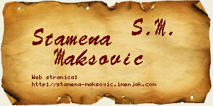 Stamena Maksović vizit kartica
